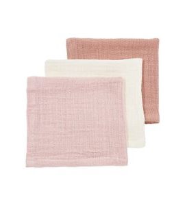 MEYCO MUŠELÍNOVÁ PLENA-ŽÍNKA 3-BALENÍ - SOFT ROSE/ROSE/NATURAL - LÁTKOVÉ PLENY ALL IN ONE - PŘEBALOVÁNÍ