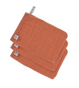 LÄSSIG MUSLIN WASH GLOVE SET 3 PCS RUST - ŽÍNKY A HOUBIČKY - KOUPÁNÍ A ZDRAVÍ