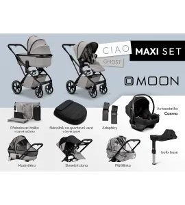 MOON CIAO MAXI SET - GHOST - KOMBINACE S PŘÍSLUŠENSTVÍM - KOČÁRKY A PŘÍSLUŠENSTVÍ