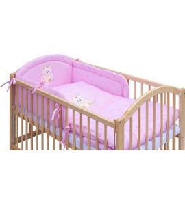 SCARLETT POSTÝLKA 120X60CM S KOMPLETNÍ VÝBAVOU MÉĎA RŮŽOVÁ - DŘEVĚNÉ POSTÝLKY - SPINKÁNÍ