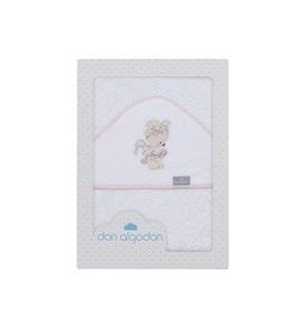 INTERBABY OSUŠKA FROTÉ MEDVÍDEK CLAUDIA - BÍLO-RŮŽOVÁ - OSUŠKY A DĚTSKÉ ŽUPANY - KOUPÁNÍ A ZDRAVÍ