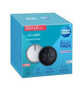 CANPOL BABIES TVAROVANÉ PRODYŠNÉ VLOŽKY DO PODPRSENKY 3D 50+10KS ČERNÉ - PRSNÍ VLOŽKY - PRO MAMINKY