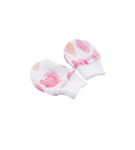 ENIE BABY NOVOROZENECKÉ RUKAVIČKY VEL. 50-56 PINK LEAVES - RUKAVIČKY, ŠÁTKY, NÁKRČNÍKY - PRO DĚTI
