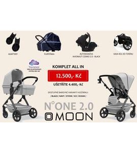 MOON N ONE 2.0 ALL IN - BLACK - KOMBINACE S PŘÍSLUŠENSTVÍM - KOČÁRKY A PŘÍSLUŠENSTVÍ