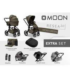 MOON RESEA 2.0 EXTRA SET - MOSS - DVOJKOMBINACE - KOČÁRKY A PŘÍSLUŠENSTVÍ