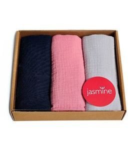 JASMINE MUŠELINOVÉ PLENY BOX LUX 3 60X80 3KS - LÁTKOVÉ PLENY SKLÁDANÉ - PŘEBALOVÁNÍ