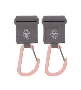 LÄSSIG CASUAL STROLLER HOOKS WITH CARABINER GREY - PLIENKY - VŠETKO NA PREBAĽOVANIE