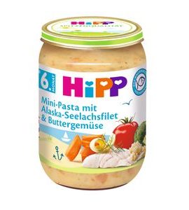 HIPP MINI TĚSTOVINY S ALJAŠSKOU TRESKOU V MÁSLOVÉ ZELENINĚ - MASO/ZELENINA - KRMENÍ