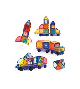 LUDI MAGNETICKÁ STAVEBNICE S AUTY 63 KS - STAVEBNICE A PUZZLE - PRO DĚTI