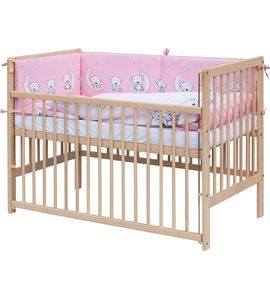 SCARLETT DĚTSKÁ POSTÝLKA S KOMPLETNÍ VÝBAVOU SCARLETT 120 X 60 CM - TORO - RŮŽOVÁ - DŘEVĚNÉ POSTÝLKY - SPINKÁNÍ