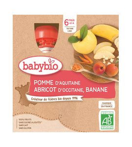 BABYBIO JABLKO MERUŇKA BANÁN 4X90 G - KAPSIČKY - KRMENÍ