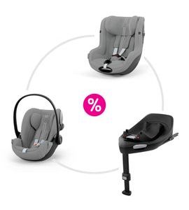 CYBEX SET AUTOSEDAČKY CLOUD G PLUS + SIRONA G PLUS + BASE G STONE GREY - AUTOSEDAČKY 9-18KG - AUTOSEDAČKY A PŘÍSLUŠENSTVÍ