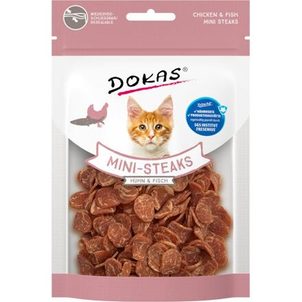 Dokas Dokas - Kuře a treska mini steaky pro kočky 25 g