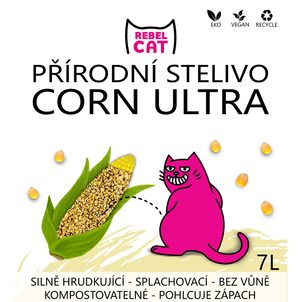 Rebel Cat přírodní stelivo hrudkující Corn Ultra 7l