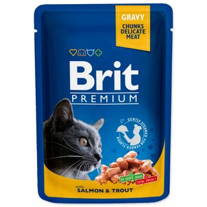 Brit Premium Cat Pouches with Salmon & Trout 100g