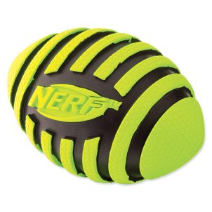 Hračka NERF gumový rugby míč spirála pískací