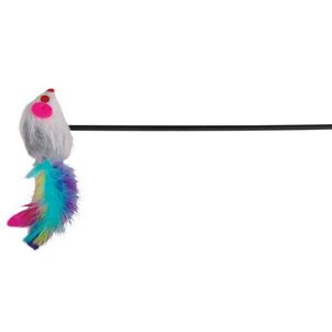 Trixie Plastová udice - myška s péřovým ocasem 50 cm