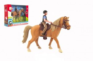 Teddies Kůň + žokej plast 15cm v krabici 20x16x5,5cm