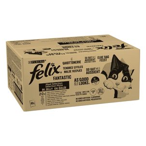 Felix Fantastic Multipack 80x85g hovězí/kuře/tuňák/treska v želé
