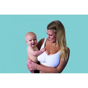 CARRIWELL Podprsenka ke kojení bezešvá Push Up s gelovou kosticí - BÍLÁ