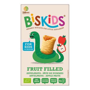 BISkids BIO měkké dětské sušenky s jablečným pyré bez přidaného cukru 35% ovoce 150g