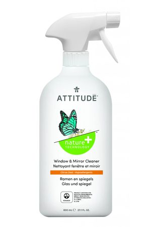 ATTITUDE Čistič na sklo a zrcadla s vůní citronové kůry s rozprašovačem 800 ml