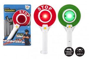Teddies Policejní plácačka plast 23cm na baterie se světlem v krabičce 17x25x4cm