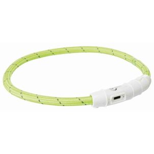 Trixie Svítící kroužek USB na krk L-XL 65 cm zelená