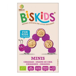BISkids BIO dětské celozrnné mini chia sušenky bez přidaného cukru 120g