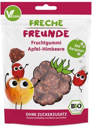 Freche Freunde BIO Ovocné želé Jablko, malina, rýžové kuličky 30g