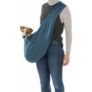 Trixie SOFT front carrier - přední látkové nosítko/taška, 22 x 20 x 60 cm, modrá/šedá
