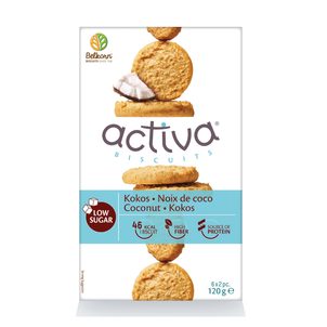 Activa Protein sušenky s vlákninou a sníženým obsahem cukru s kokosem 120g