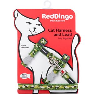 Red Dingo Postroj RD s vodítkem - kočka- Camouflage Green