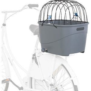 Trixie Plastový košík na zadní nosič, s mřížkovou střechou, 36x47x46cm, šedý
