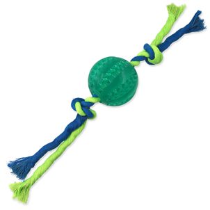 Hračka DOG FANTASY DENTAL MINT míček s provazem zelený 7 x 28 cm