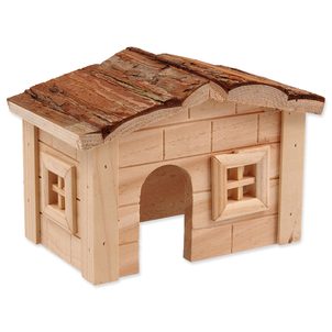 Domek SMALL ANIMALS dřevěný jednopatrový 20,5 x 14,5 x 12 cm