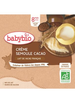 BABYBIO krém kakao krupička 4x85 g