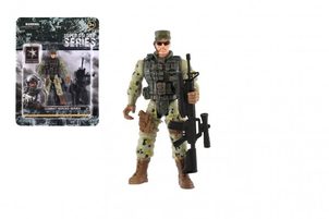 Teddies Voják figurka se zbraní plast 10cm 3 druhy na kartě 15x19,5cm
