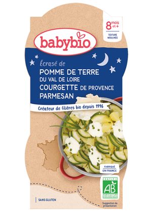 BABYBIO brambory s cuketou, crème fraiche a parmezánem 2x200 g
