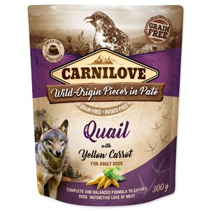 Carnilove Dog Pouch Paté Quail with Yellow Carrot 300g