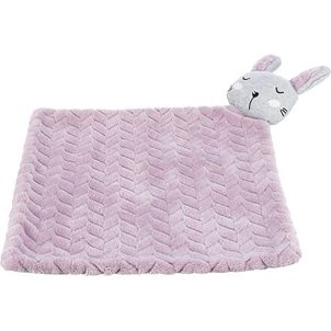 Trixie JUNIOR hebká deka s hračkou, 55 x 40 cm. plyš/bavlna, lila/šedá
