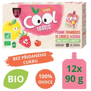 VITABIO ovocné BIO kapsičky Cool Fruits jablko, malina, banán a acerola 12x90g