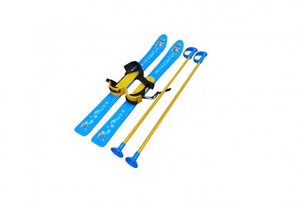 Teddies Dětské lyže s hůlkami plast/kov 76cm modré