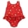 Bambino Mio Dívčí plavky vcelku s volánky - Red fish vel.M
