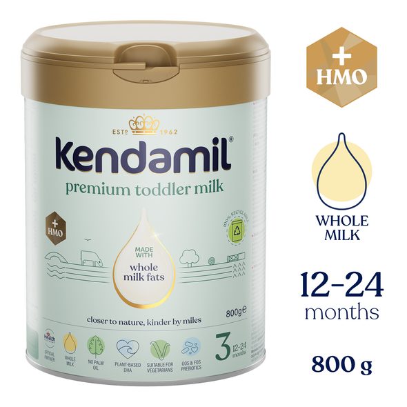 KENDAMIL PREMIUM 3 HMO+ (800 G) - KOJENECKÁ MLÉKA - KRMENÍ