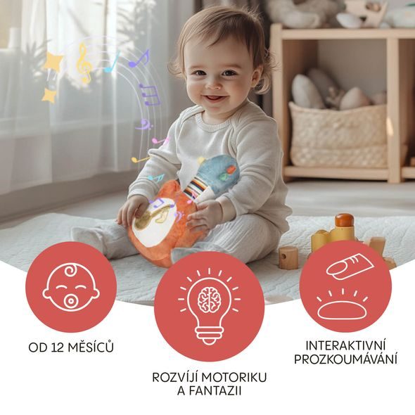 ZOPA PLYŠOVÁ HUDEBNÍ HRAČKA 3V1 - HRAČKY SE ZVUKY - PRO DĚTI