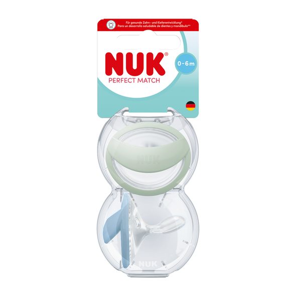 NUK PERFECT MATCH DUDLÍK 0-6M GREEN/BLUE 2KS V BOXU - ŠIDÍTKA A DOPLŇKY - KRMENÍ