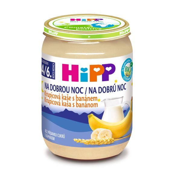 HIPP BIO KAŠE NA DOBROU NOC KRUPICOVÁ S BANÁNEM - EXPIRACE 30.6.2026 - KAŠE - KRMENÍ