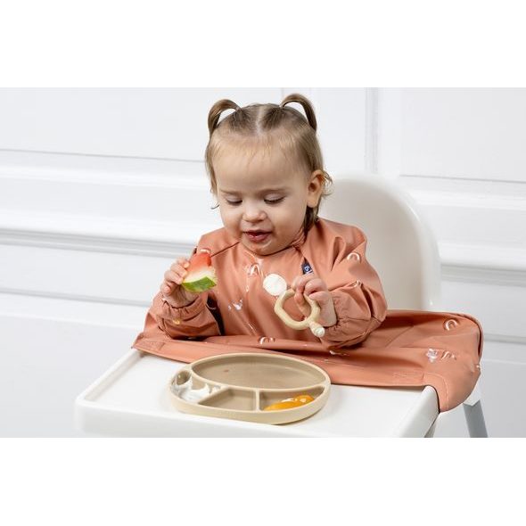 BIBADO SILIKONOVÝ DĚLENÝ TALÍŘ S PŘÍSAVKOU FAWN - MISKY, TALÍŘKY A PODLOŽKY - KRMENÍ