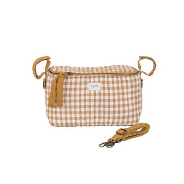 3 SPROUTS ORGANIZÉR NA KOČÁREK PROŠÍVANÝ GINGHAM MUSTARD PRINT - ORGANIZÉRY A KOŠÍKY - KOČÁRKY A PŘÍSLUŠENSTVÍ